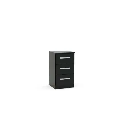 Lynx 3 Drw Bedside Black