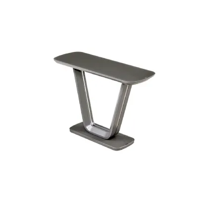Graphite Grey Matt Console Table with Glass Top