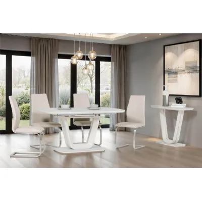 Putty Wooden Console Table Glass Top