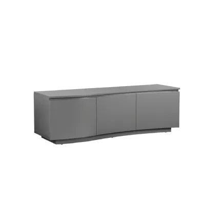 Large Graphite Grey Gloss TV Media Cabinet with LED Light