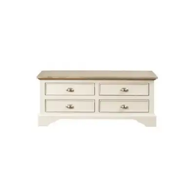 Lille Solid Cashew And Painted 115cm 4 Drawer Coffee Table