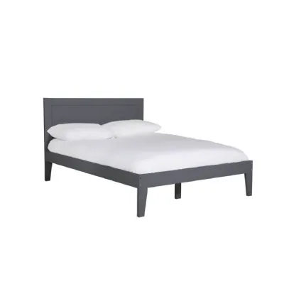Dark Grey Wood Double Bed Low Footend Bed