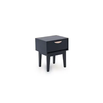 Modern Blue Wooden 1 Drawer Bedside Table Cabinet