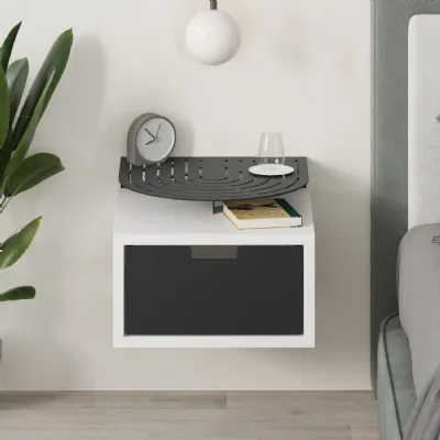 Modern Oslo Nightstand Bedside Table with Drawer White