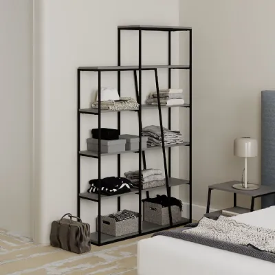 Pal Modern Bookcase Display Unit Anthracite Grey Tall 178cm