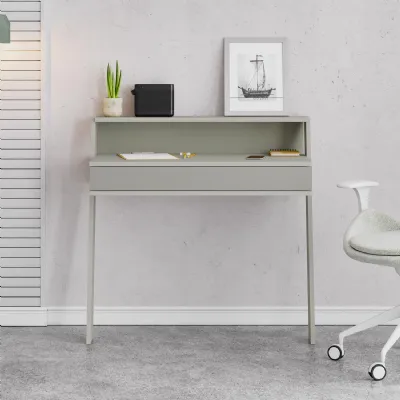 Cowork Modern Desk Ash Green Wall Mounted With Drawer 94cm Wide
