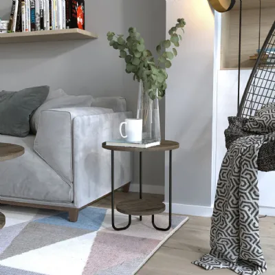 Corro Modern Side End Table Dark Coffee