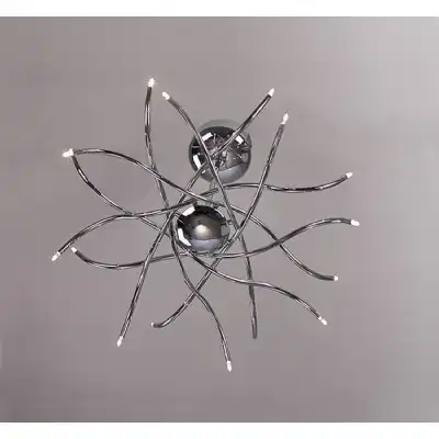 Aire Telescopic Pendant 16 Light G4 Waved Arms, Polished Chrome, NOT LED CFL Compatible