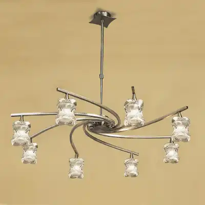 Rosa Del Desierto Telescopic Pendant 8 Light G9, Antique Brass