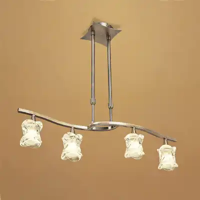 Rosa Del Desierto Telescopic Linear Pendant Line 4 Light G9, Antique Brass