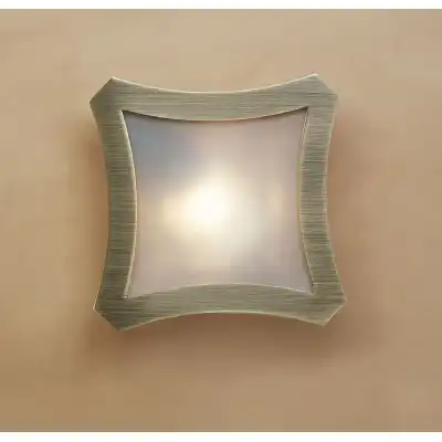Rosa Del Desierto Flush Ceiling Large Square 1 Light R7S 78mm, Antique Brass