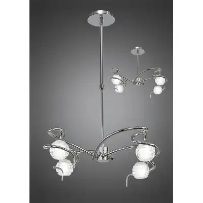 Dali Telescopic Pendant Convertible To Semi Flush 4 Light G9, Polished Chrome