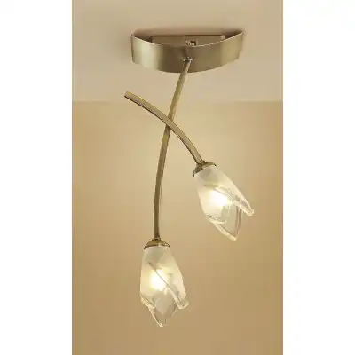 Pietra Ceiling 2 Light G9, Antique Brass