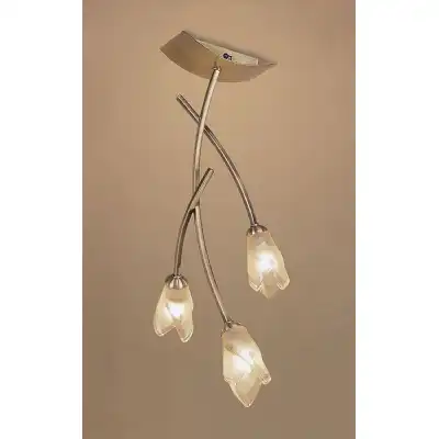 Pietra Ceiling 3 Light G9, Antique Brass