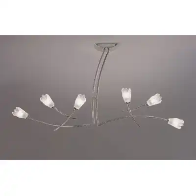 Pietra Linear Pendant 2 Arm 6 Light G9, Polished Chrome