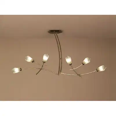 Pietra Linear Pendant 2 Arm 6 Light G9, Antique Brass