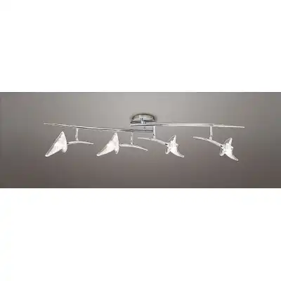 Flavia Linear Spot Light 4 Light G9 With Adjustable Heads, Polished Chrome