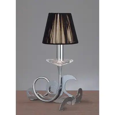 Acanto Table Lamp 1 Light E14, Polished Chrome With Black Shade