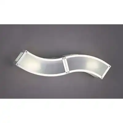 Duna E27 Wall Lamp 2 Light E27, Polished Chrome White Acrylic, CFL Lamps INCLUDED