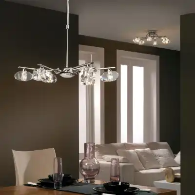 Alfa Telescopic Convertible To Semi Flush 6 Light G9, Polished Chrome