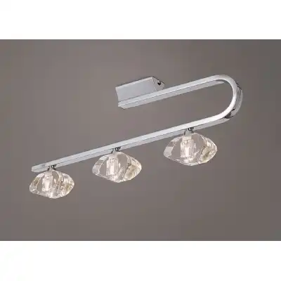 Alfa Ceiling Linear Bar 3 Light G9, Polished Chrome