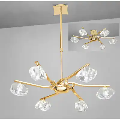 Alfa Telescopic Convertible To Semi Flush 6 Light G9, French Gold