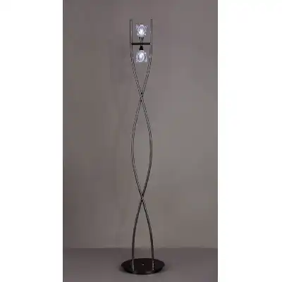 Amel Floor Lamp 2 Light G9, Black Chrome,