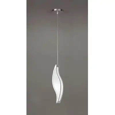 Sintesys Pendant E27 1 Light E27, Polished Chrome White Acrylic, CFL Lamps INCLUDED