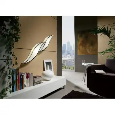 Sintesys Wall Lamp E27 2 Light E27 Large, Polished Chrome White Acrylic, CFL Lamps INCLUDED