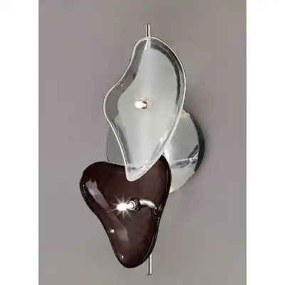 Otto Ceiling Wall 2 Light G4 Bar, Polished Chrome Frosted Glass Black Glass, NOT LED CFL Compatible
