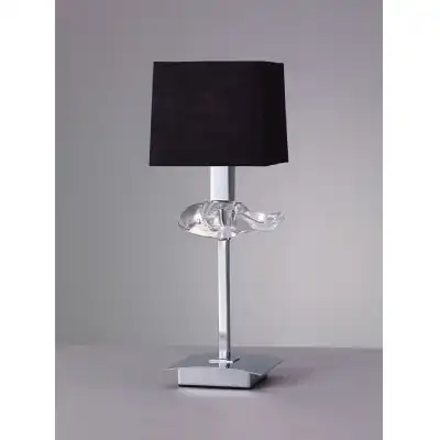 Akira Table Lamp 1 Light E14, Polished Chrome With Black Shade