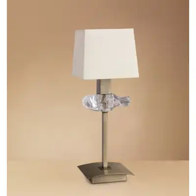 Akira Table Lamp 1 Light E14, Antique Brass With Cream Shade