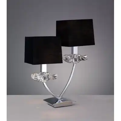Akira Table Lamp 2 Light E14, Polished Chrome With Black Shades