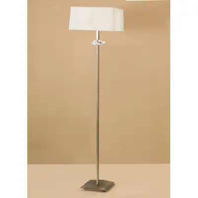 Akira Floor Lamp 3 Light E27, Antique Brass With Cream Shade