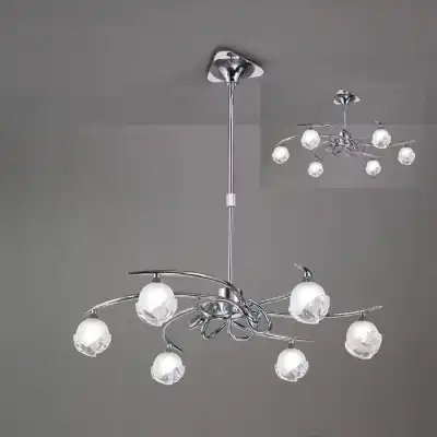 Fragma Telescopic Convertible To Semi Flush 6 Light G9, Polished Chrome