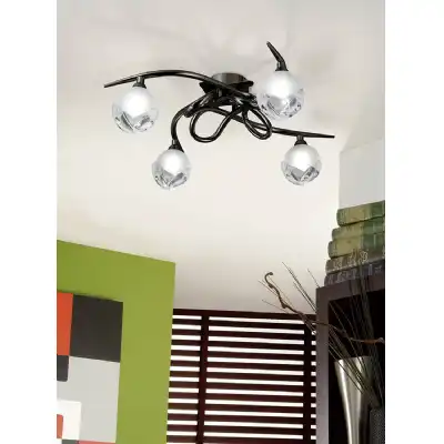 Fragma Ceiling 4 Light G9, Black Chrome