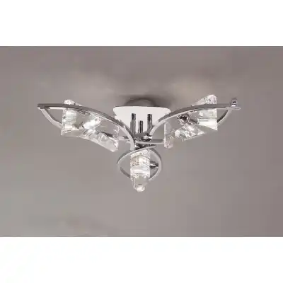 Kromo Ceiling 3 Light G9, Polished Chrome