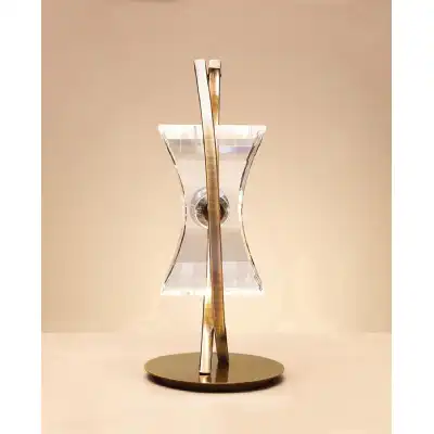 Kromo Table Lamp 1 Light G9 Looped Frame, Antique Brass