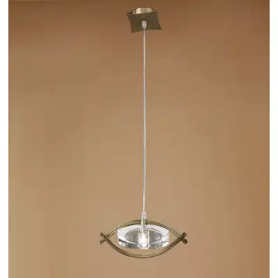 Kromo Pendant 1 Light G9, Antique Brass
