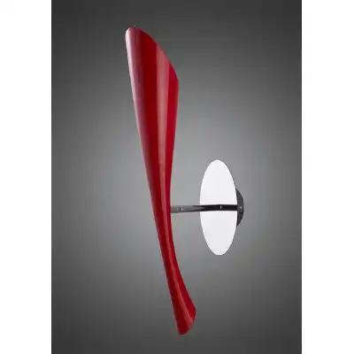 Pop Wall Lamp Switched 1 Light E27, Gloss Red White Acrylic Polished Chrome, CFL Lamps INCLUDED
