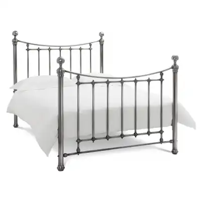 Antique Nickel Double Bed Headboard