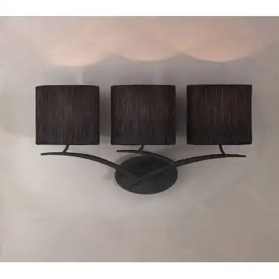 Eve Wall Lamp Switched 3 Light E27, Anthracite With Black Oval Shades