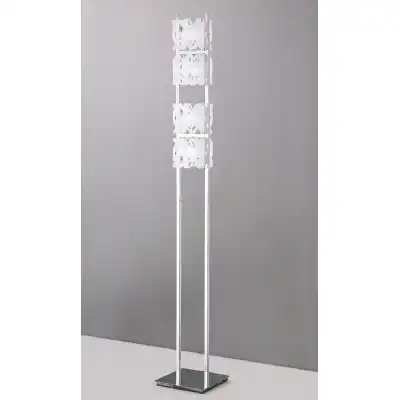 Tokio Floor Lamp 4 Light G9, Gloss White Polished Chrome