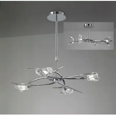 Eclipse Telescopic Convertible To Semi Flush 4 Light G9, Polished Chrome
