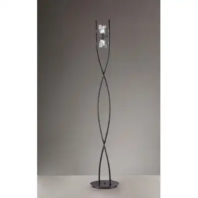 Eclipse Floor Lamp 2 Light G9, Black Chrome