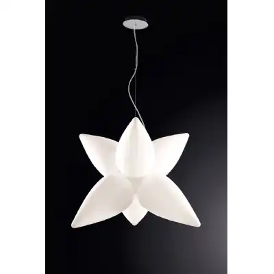 Palma Pendant 6 Light E27 Outdoor IP44, Matt White Opal White