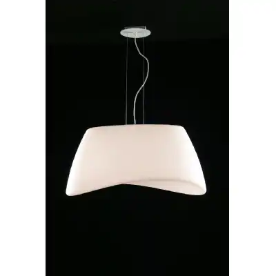 Cool Pendant 2 Light E27 Oval Outdoor IP44, Matt White Opal White