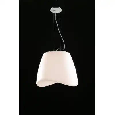 Cool Pendant 3 Light E27 Round Outdoor IP44, Matt White Opal White
