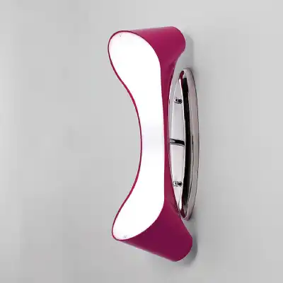 Ora Wall Lamp 2 Light E27, Gloss Purple White Acrylic Polished Chrome, CFL Lamps INCLUDED