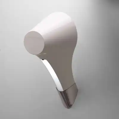 Ora Wall Lamp 1 Light E27, Gloss White White Acrylic Polished Chrome, CFL Lamps INCLUDED